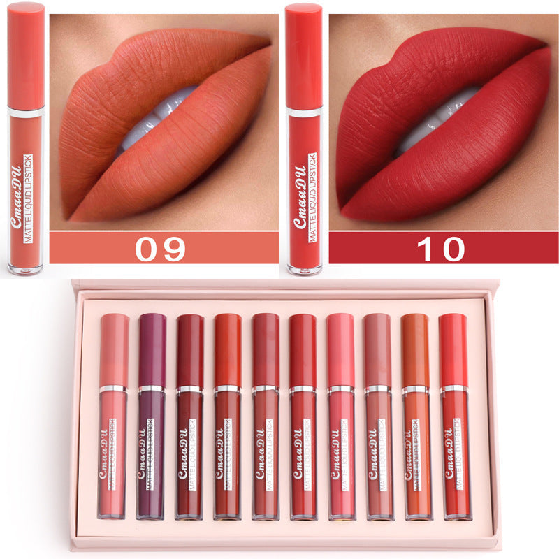 Women's Non-stick Cup Waterproof Matte Lipstick Long-Lasting Lip Care Pack