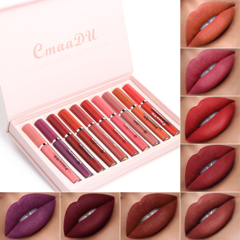Women's Non-stick Cup Waterproof Matte Lipstick Long-Lasting Lip Care Pack