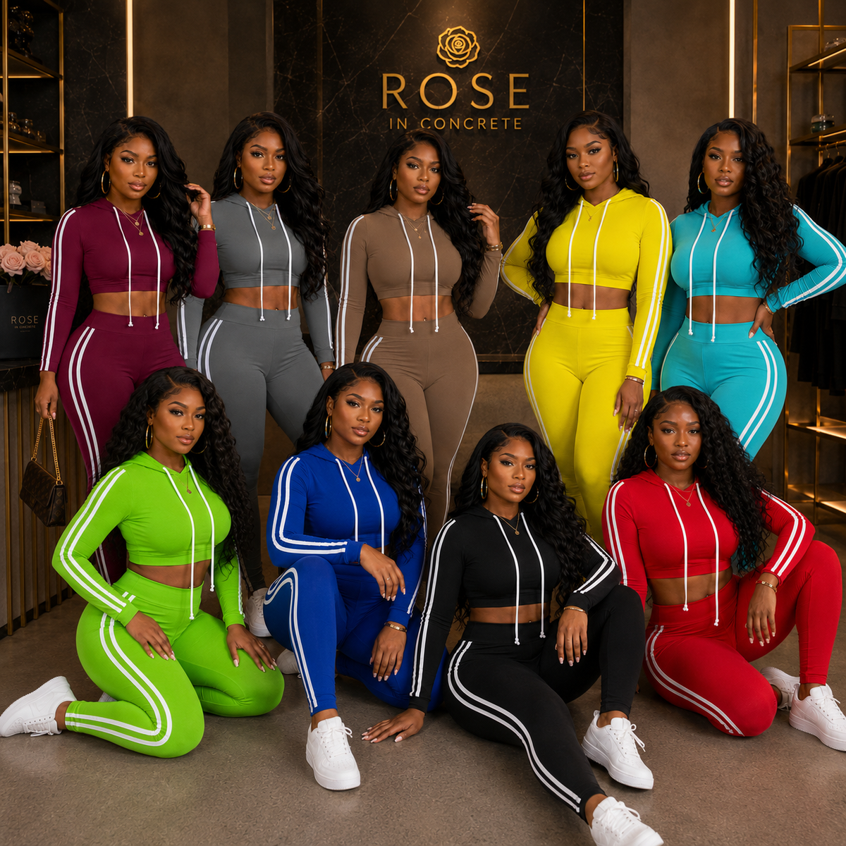 Striped Two Piece Lounge Set