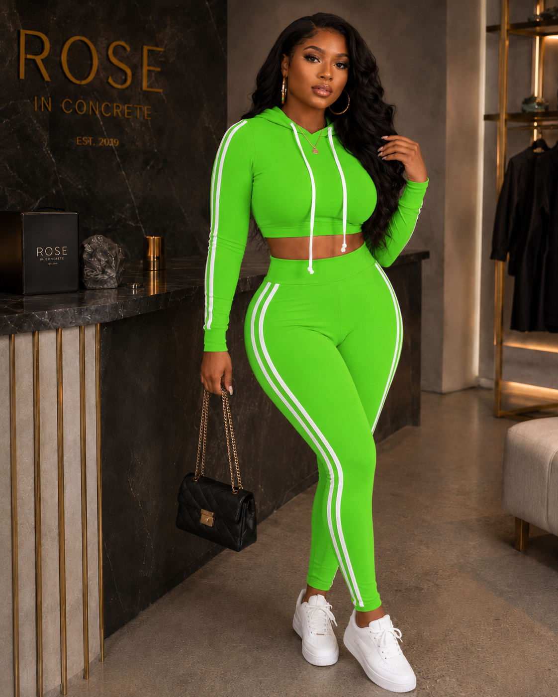 Striped Two Piece Lounge Set