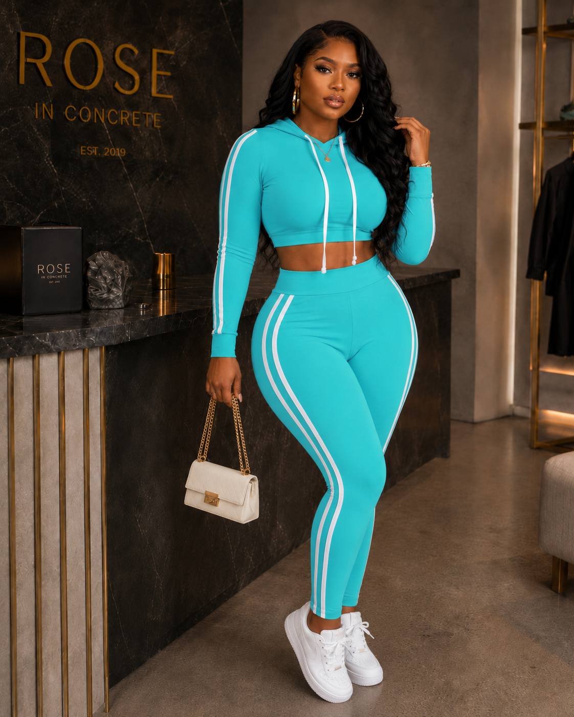 Striped Two Piece Lounge Set