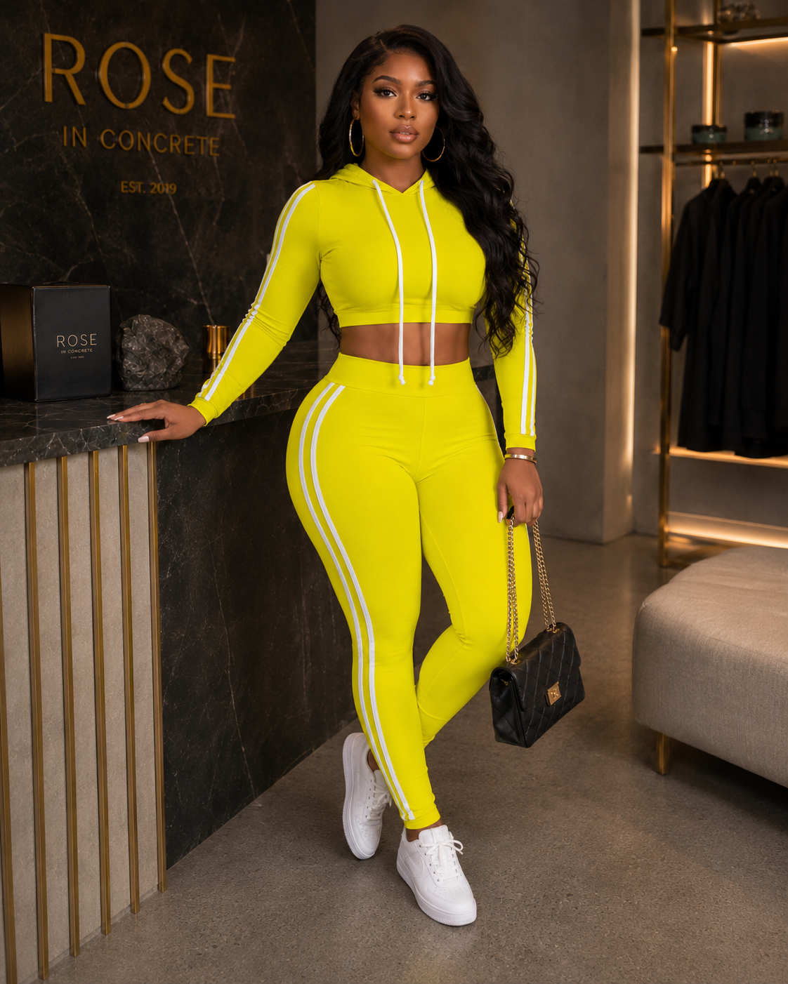 Striped Two Piece Lounge Set
