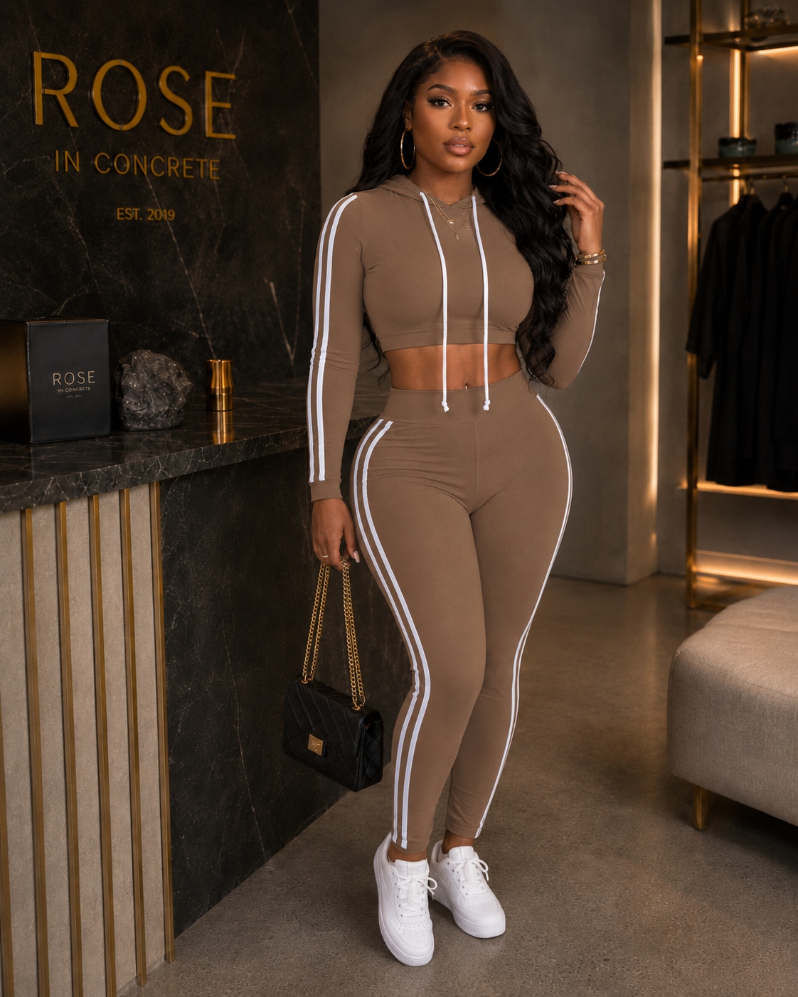 Striped Two Piece Lounge Set