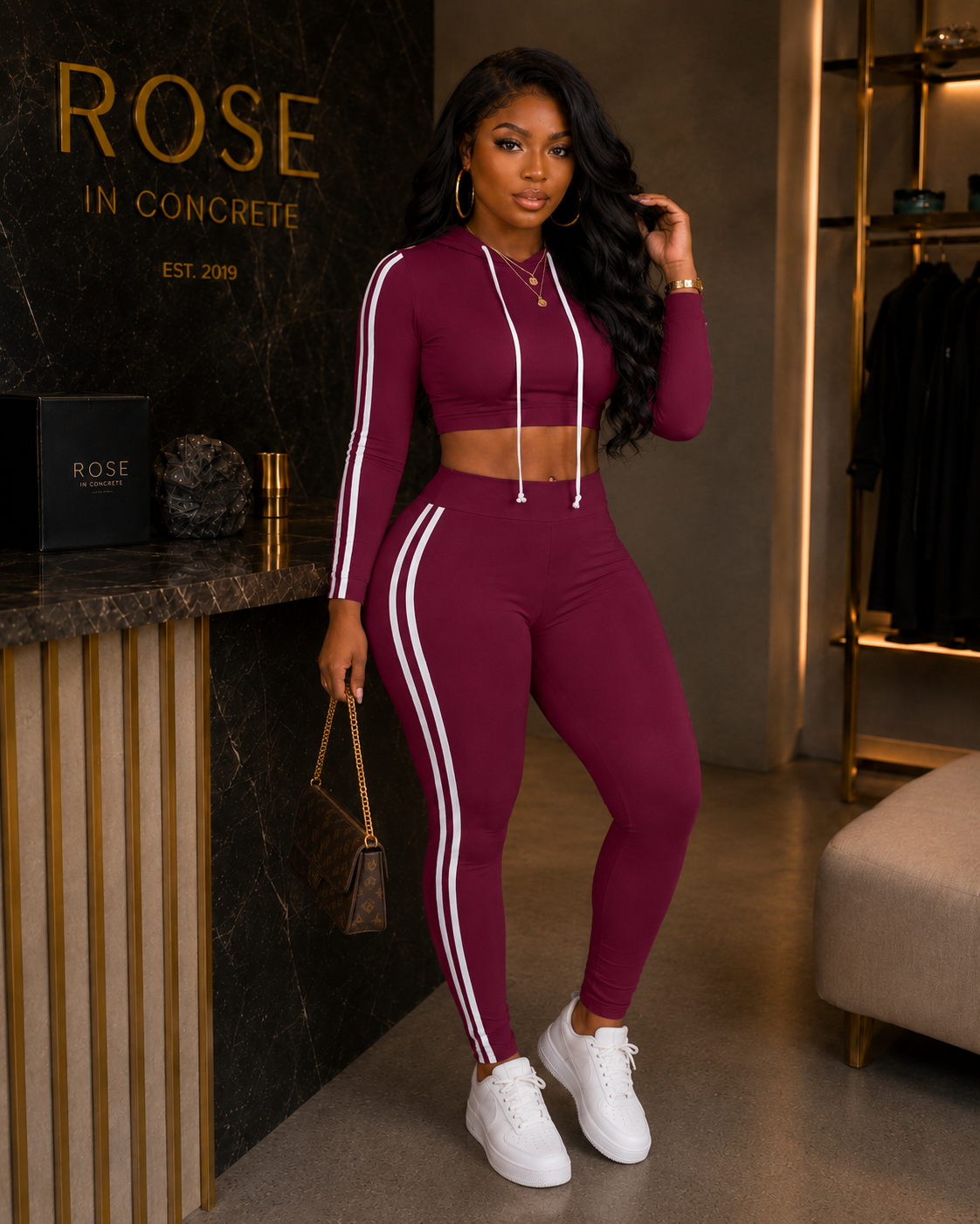 Striped Two Piece Lounge Set