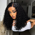 13x4 Lace Closure Wig 100% Human Hair Wig Deep Curly Wig Jerry Curly Short Bob Wig With Baby Hair Deep Wave Double Draw Wig For Black Women