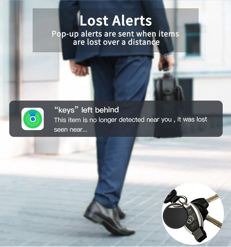1/4 Pack Smart Tag for Apple Find My – Bluetooth Item Tracker with Left Behind Alert & Loud Beep for Keys Wallet Luggage Finder