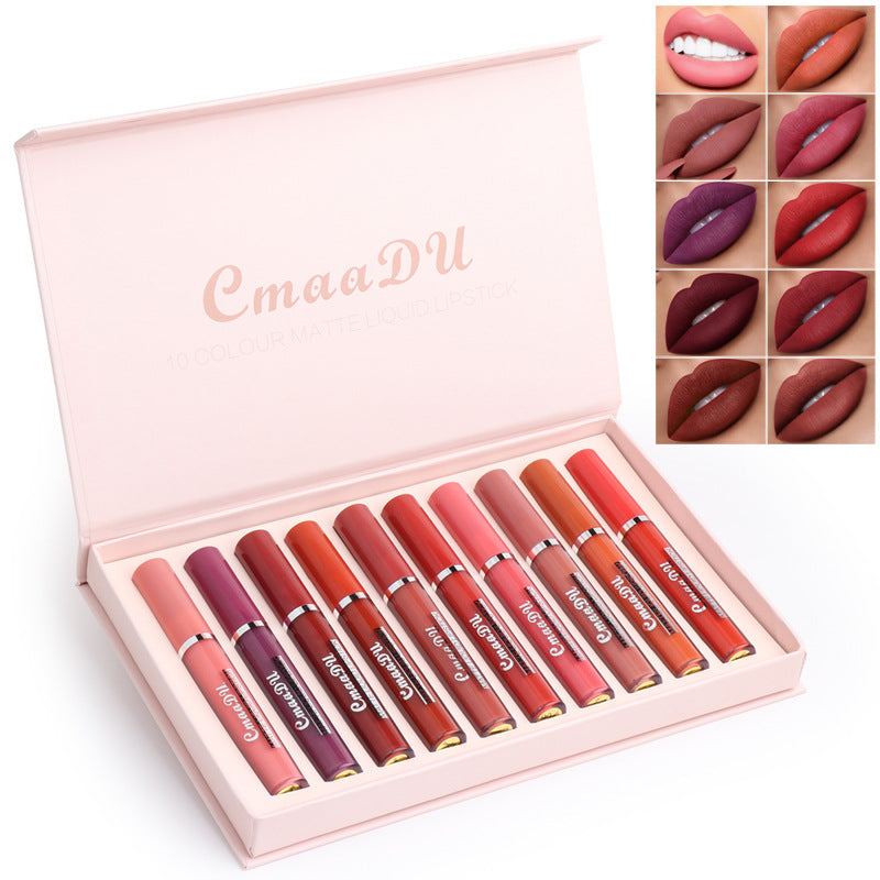 Women's Non-stick Cup Waterproof Matte Lipstick Long-Lasting Lip Care Pack