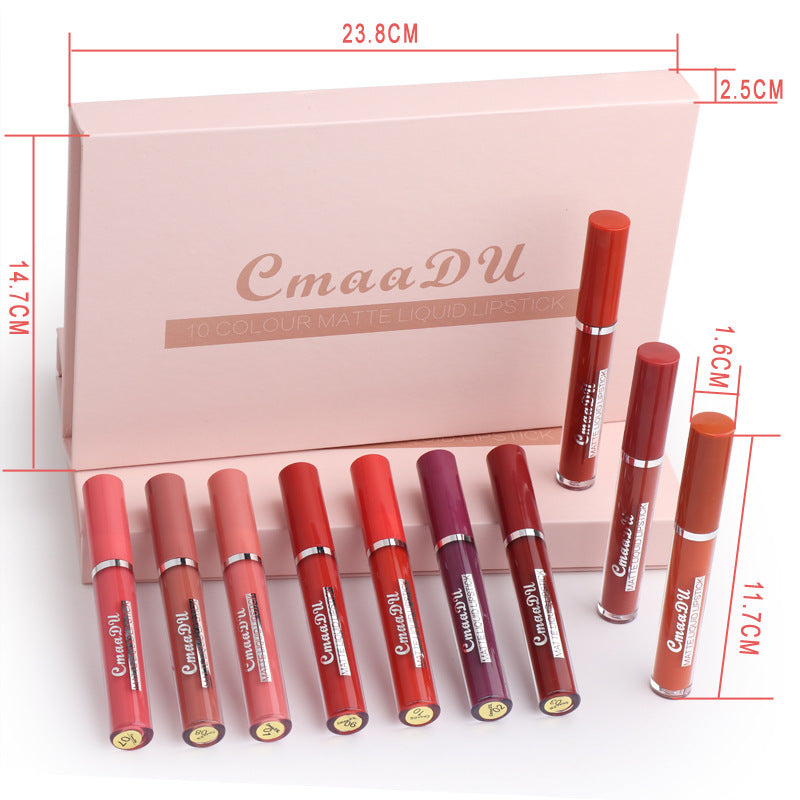Women's Non-stick Cup Waterproof Matte Lipstick Long-Lasting Lip Care Pack